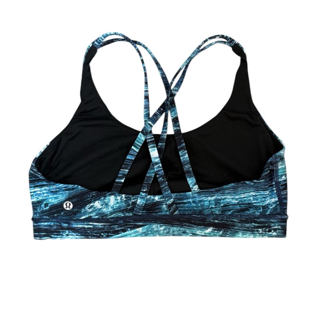 Lululemon Blue Black Energy Bra Size 12 - Picture 2 of 3
